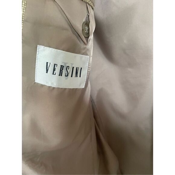Versini 100% Silk Sport Coat Blazer Jacket Men’s 39 Long Beige/ Tan/ Woven - Picture 4 of 9